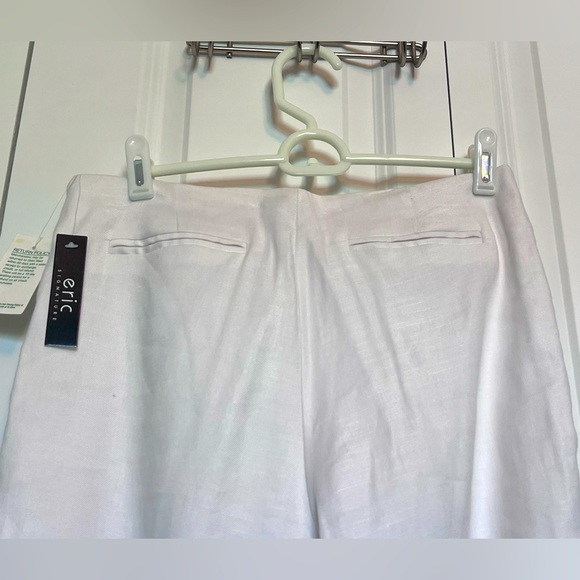 NWT ~ Eric Signature White lined linen pants - Picture 4 of 5